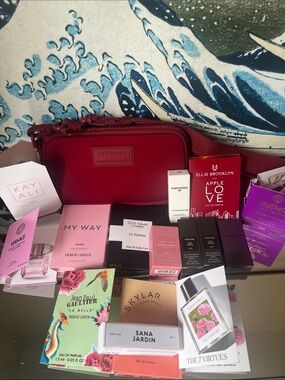 Dagne Dover adjustable and removable strap crossbody  w/ iconic fragrance bundle